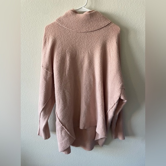 Free people afterglow nylon and wool mockneck collared sweater in pink - Picture 2 of 5